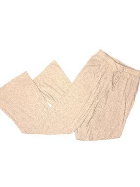 SHEIN Women's XXS Heathered Light Gray Stretch Drawstring Flare Pants